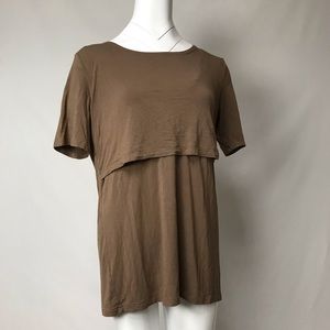 Small Show brown breastfeeding casual T-shirt
